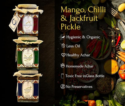 Sample Pack of 3 Pickles (Mango, Chilli & Jackfruit)