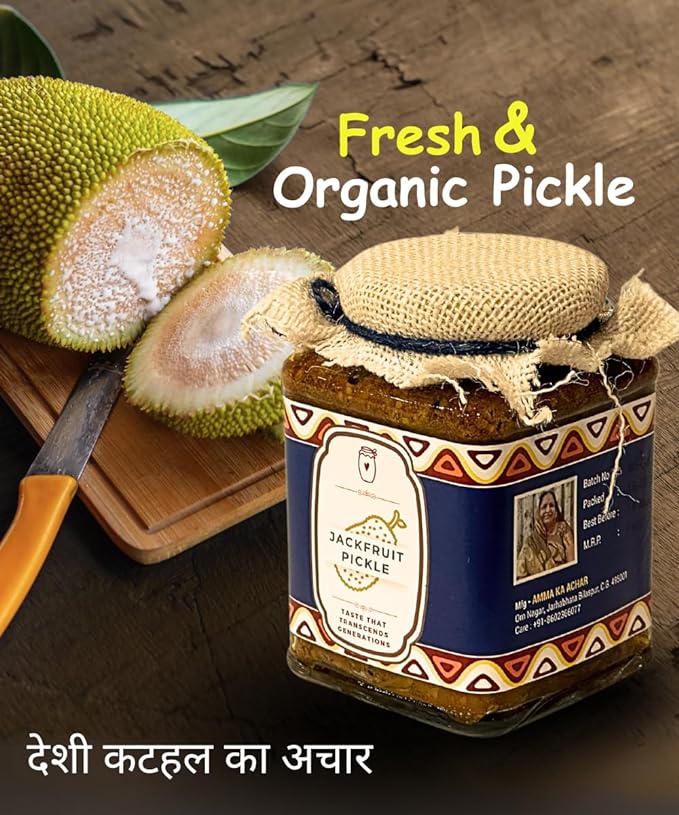 image of jackfruit pickle jar with cut jackfruit | kathal achar ka jar ka photo 